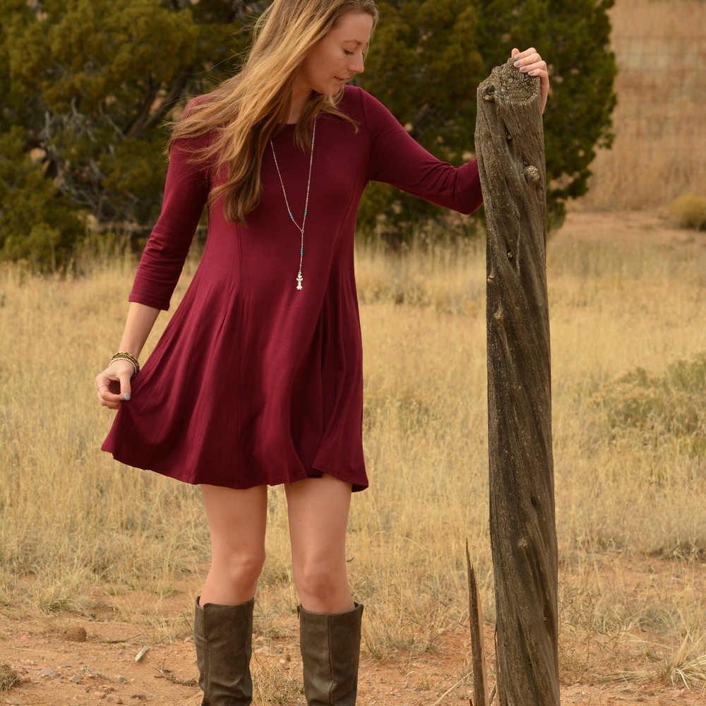 LAST CHANCE - NEW Burgundy Tunic Dress